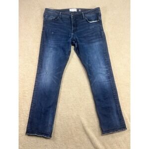 DEPARTWEST Seeker Jeans Mens 38R Dark Wash Straight Fit Stretch Denim